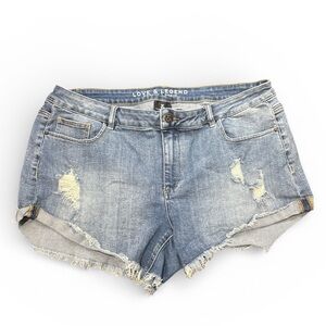 Love & Legend Premium Denim Distressed Cutoff Shorts | Women’s Size 18